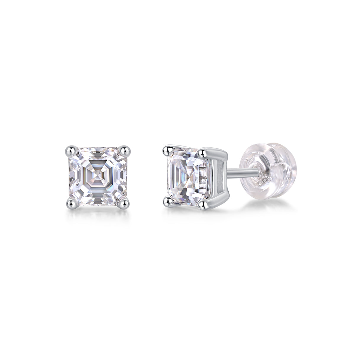 Unrestrained - Top-quality Moissanite S925 Silver And Platinum-plated Stud Earrings, A Fashionable And Trendy Accessory That Can Be Tested With A Diamond Pen In Gold Rose Gold