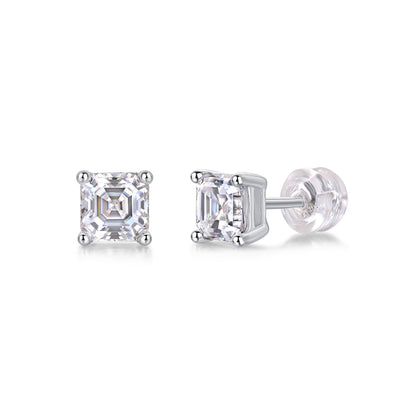 Unrestrained - Top-quality Moissanite S925 Silver And Platinum-plated Stud Earrings, A Fashionable And Trendy Accessory That Can Be Tested With A Diamond Pen In Gold Rose Gold