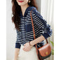 Simple Commute Hit Pocket Contrast Color Hooded Long Sleeve T-shirt