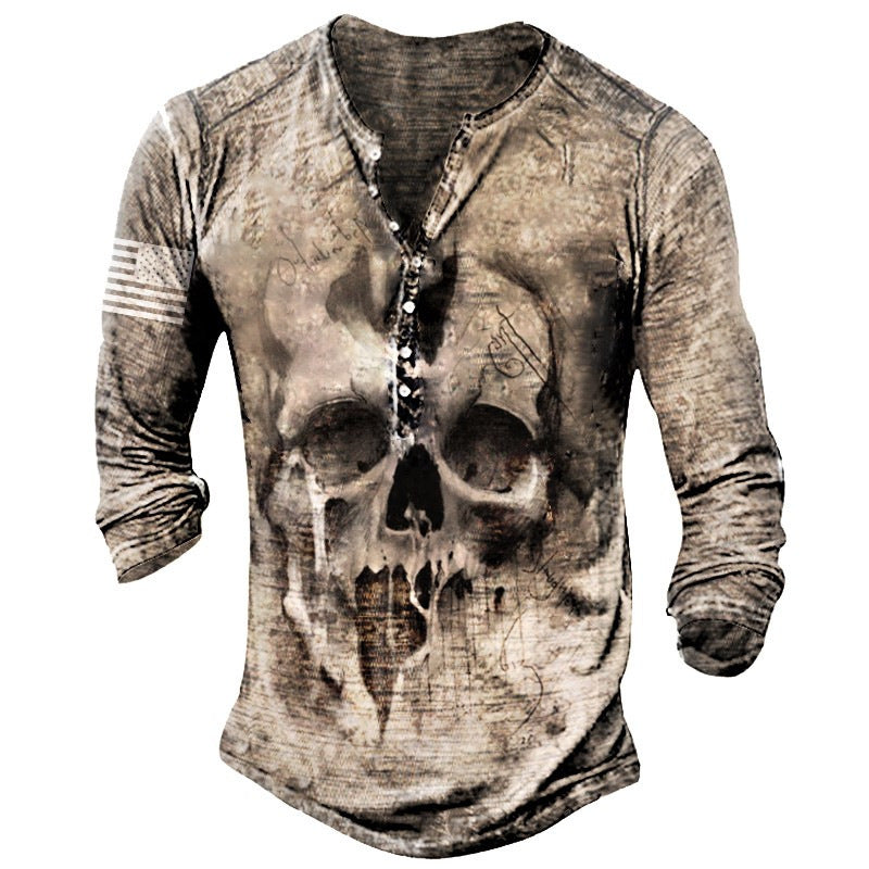 Printed Men's Street Long-sleeved Sports T-shirt