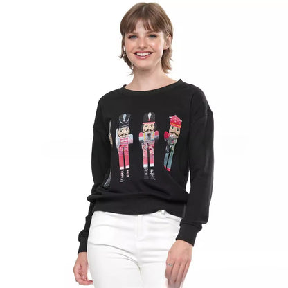 Christmas Element Round Neck Pullover Embroidery Sequined Sweater