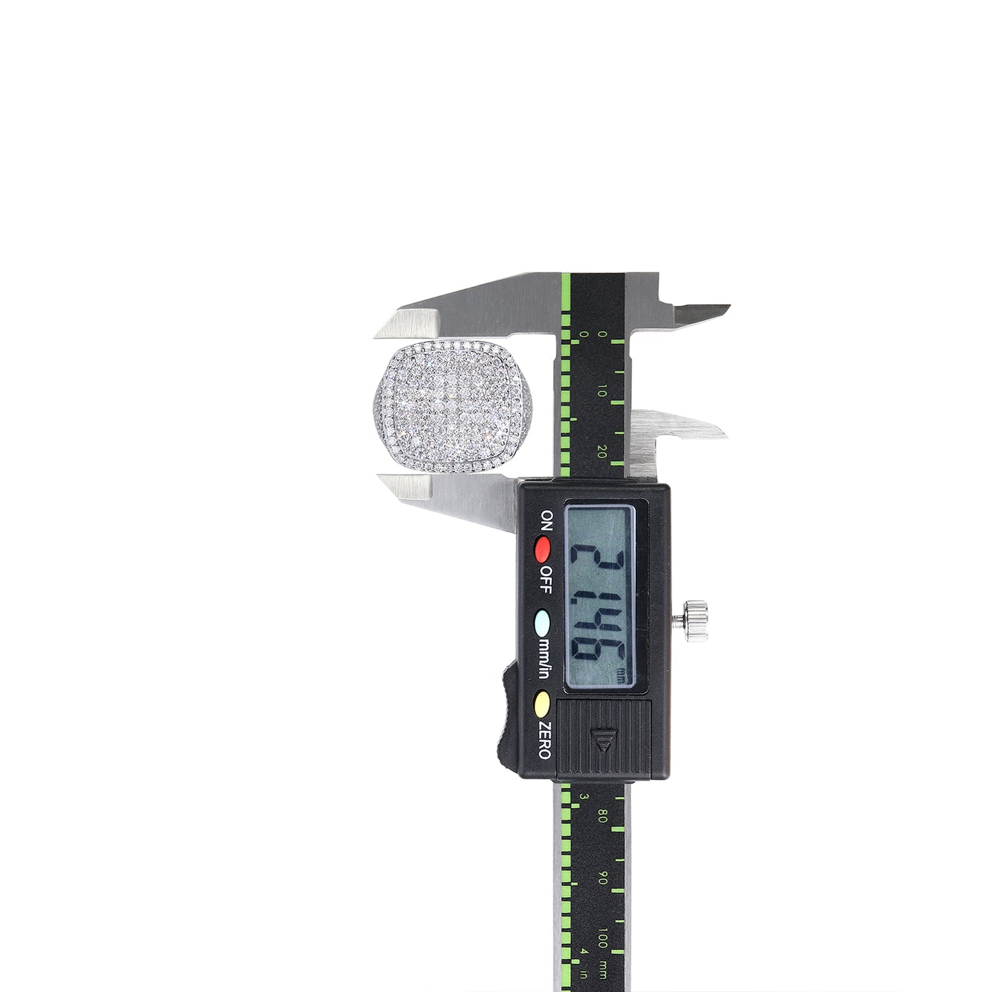 Royal Square Diamond - Set With Top-quality Moissanite S925, Silver And Platinum-plated Men's Ring, Diamond Ring, Wedding Ring. The Ring Can Be Inspected With A Diamond Pen