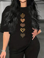 European And American Valentine's Day Love Round Neck Women's Top