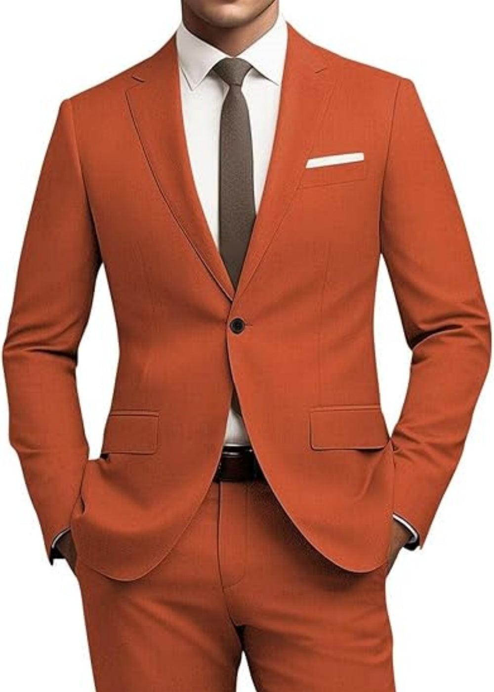 Men's Versatile Solid Color Business Jacket Long Pants Set