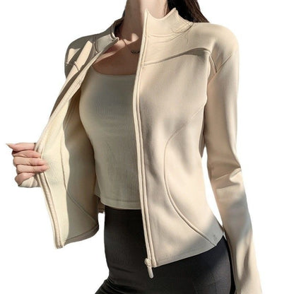 Women's Autumn Running Sports Cycling Fleece Long-sleeved Jacket