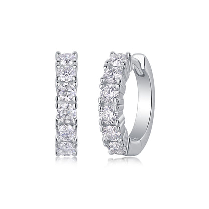 Pursuit - Top-quality Moissanite S925 Silver And Platinum-plated Stud Earrings, A Fashionable And Trendy Accessory, Can Be Tested With A Diamond Pen