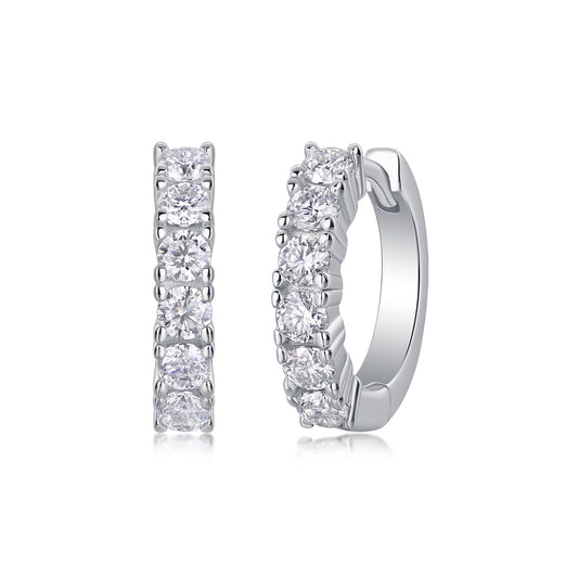 Pursuit - Top-quality Moissanite S925 Silver And Platinum-plated Stud Earrings, A Fashionable And Trendy Accessory, Can Be Tested With A Diamond Pen