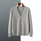 V-neck Knitted Cardigan Coat Men's Andy Velvet Long Sleeve