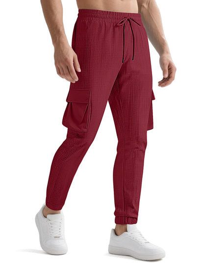 Fashion Sport Casual Personality Trendy Drawstring Multi-pocket Pants Men