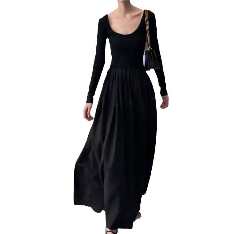 French Style High-grade Two-way U-collar Backless Dress