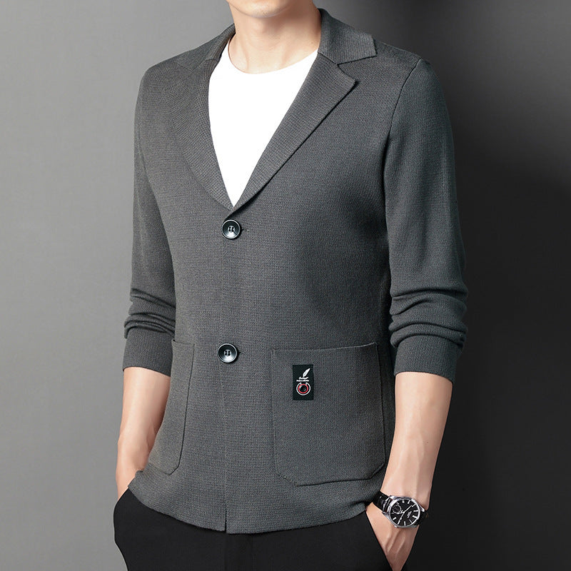 Men's Knit Cardigan Suit Young And Middle-aged