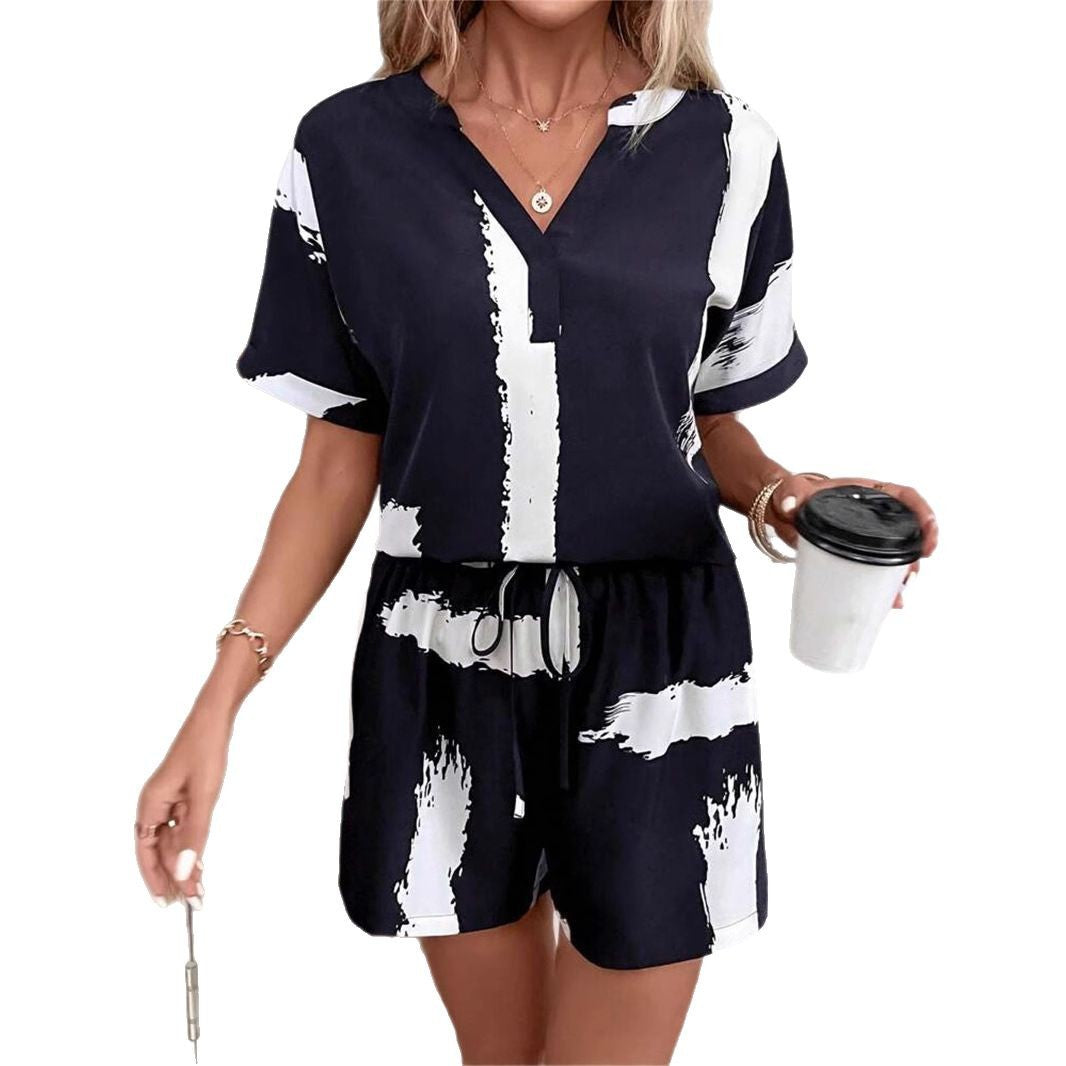 Women's Printed Top And Pants Set