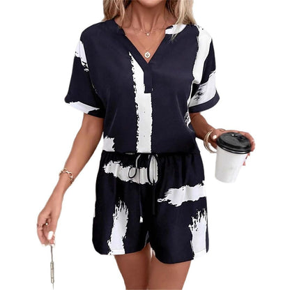 Women's Printed Top And Pants Set