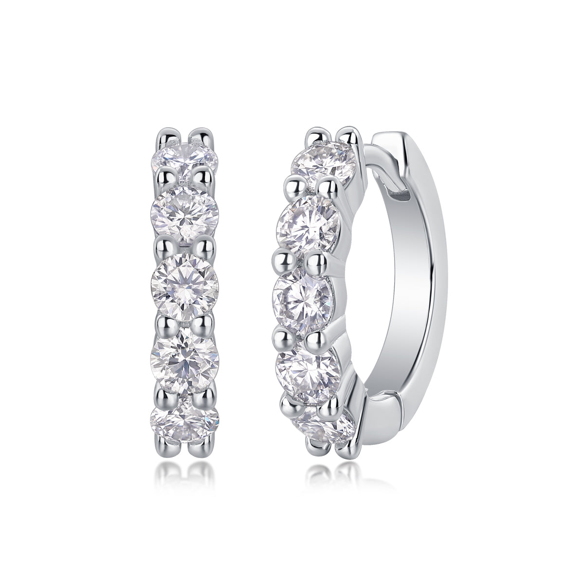 Dawn - Earrings Set With 0.1-carat Top-quality Moissanite S925 Silver And Platinum-plated Stud Earrings, A Fashionable And Trendy Accessory, Can Be Tested With A Diamond Pen