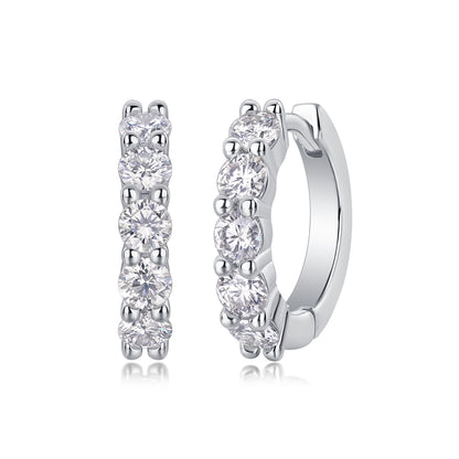 Dawn - Earrings Set With 0.1-carat Top-quality Moissanite S925 Silver And Platinum-plated Stud Earrings, A Fashionable And Trendy Accessory, Can Be Tested With A Diamond Pen