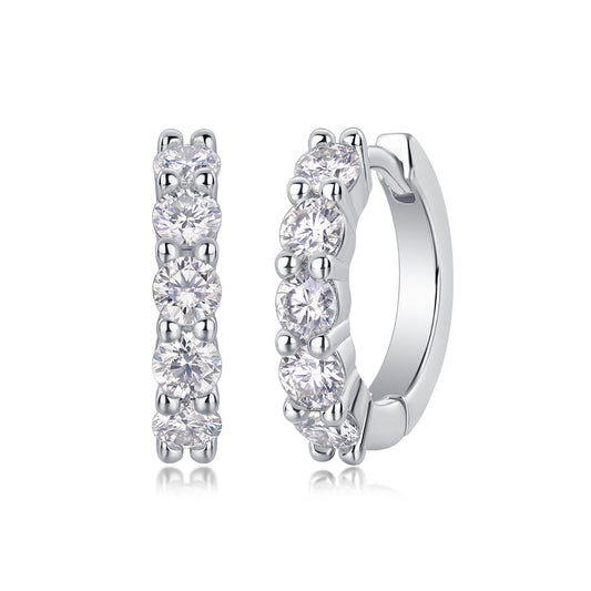 Dawn - Earrings Set With 0.1-carat Top-quality Moissanite S925 Silver And Platinum-plated Stud Earrings, A Fashionable And Trendy Accessory, Can Be Tested With A Diamond Pen