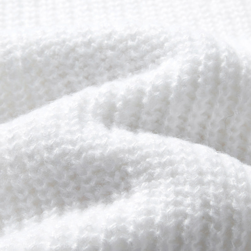 American Versatile And Simple Knitted Sweater With Long Sleeves