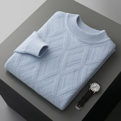 Woolen Sweater Men's Half Turtleneck Thickened Sweater Casual