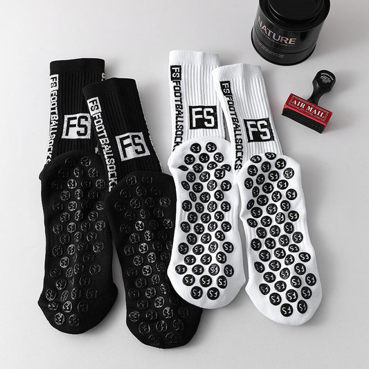 Mens Sports Socks With Nylon Dot Adhesive For Anti-slip Grip