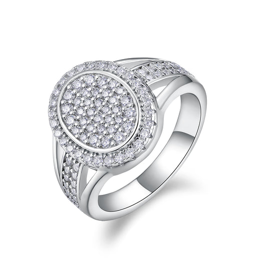 Starlight - Men's Ring, Diamond Ring And Wedding Ring Set With Top-quality Moissanite S925 Silver And Platinum-plated. The Ring Can Be Inspected With A Diamond Pen