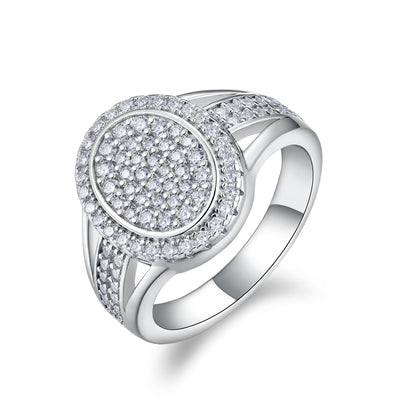 Starlight - Men's Ring, Diamond Ring And Wedding Ring Set With Top-quality Moissanite S925 Silver And Platinum-plated. The Ring Can Be Inspected With A Diamond Pen