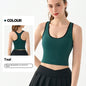 Nude Feel Yoga Clothes Vest Semi-fixed Cup Tennis Training Workout Bra Color Contrast Short