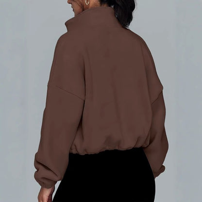 Loose Lapel Cardigan Zipper Sweater