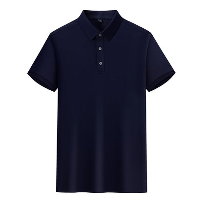 Pure Color Cotton Lapel Short-sleeved T-shirt High-end Work Clothes