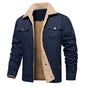 Men's Winter Jacket Lined Sherpa Jacket Warm Trucker Coat Multi Pocket