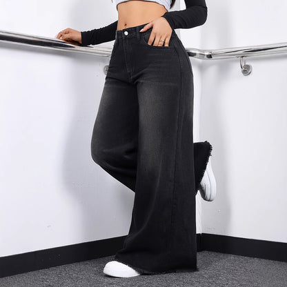 Loose Wide-leg Women's Retro Casual Versatile Jeans