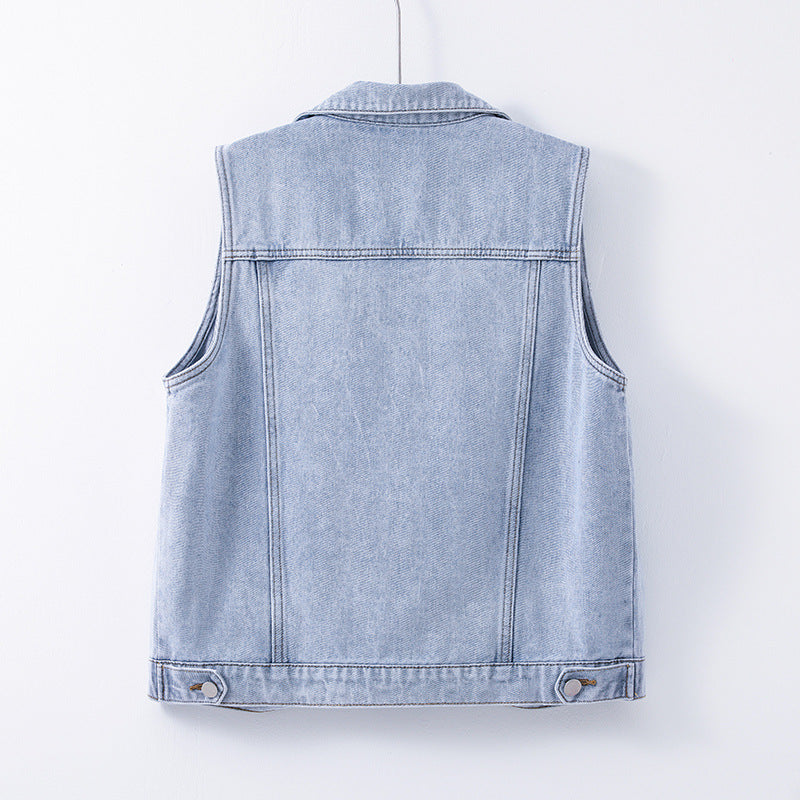 New Loose-fitting Waistcoat Denim Coat Women's Sleeveless Waistcoat Top