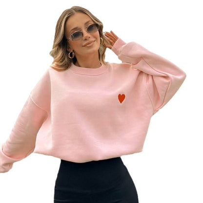 Casual Fashion Sweet Round Neck Pullover Women