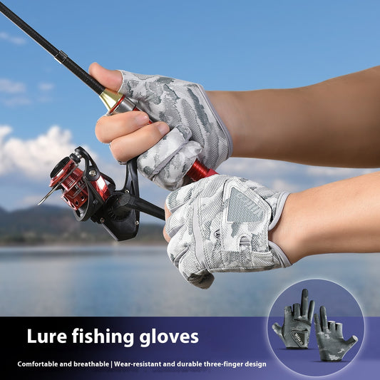 Exposed Three-finger Outdoor Sun Protection Professional Fishing Lure Gloves