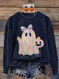 Women's Creative Halloween Printed Crew Neck Sweatshirt