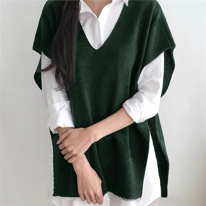 All-matching Loose V-neck Plus Size Sweater Vest
