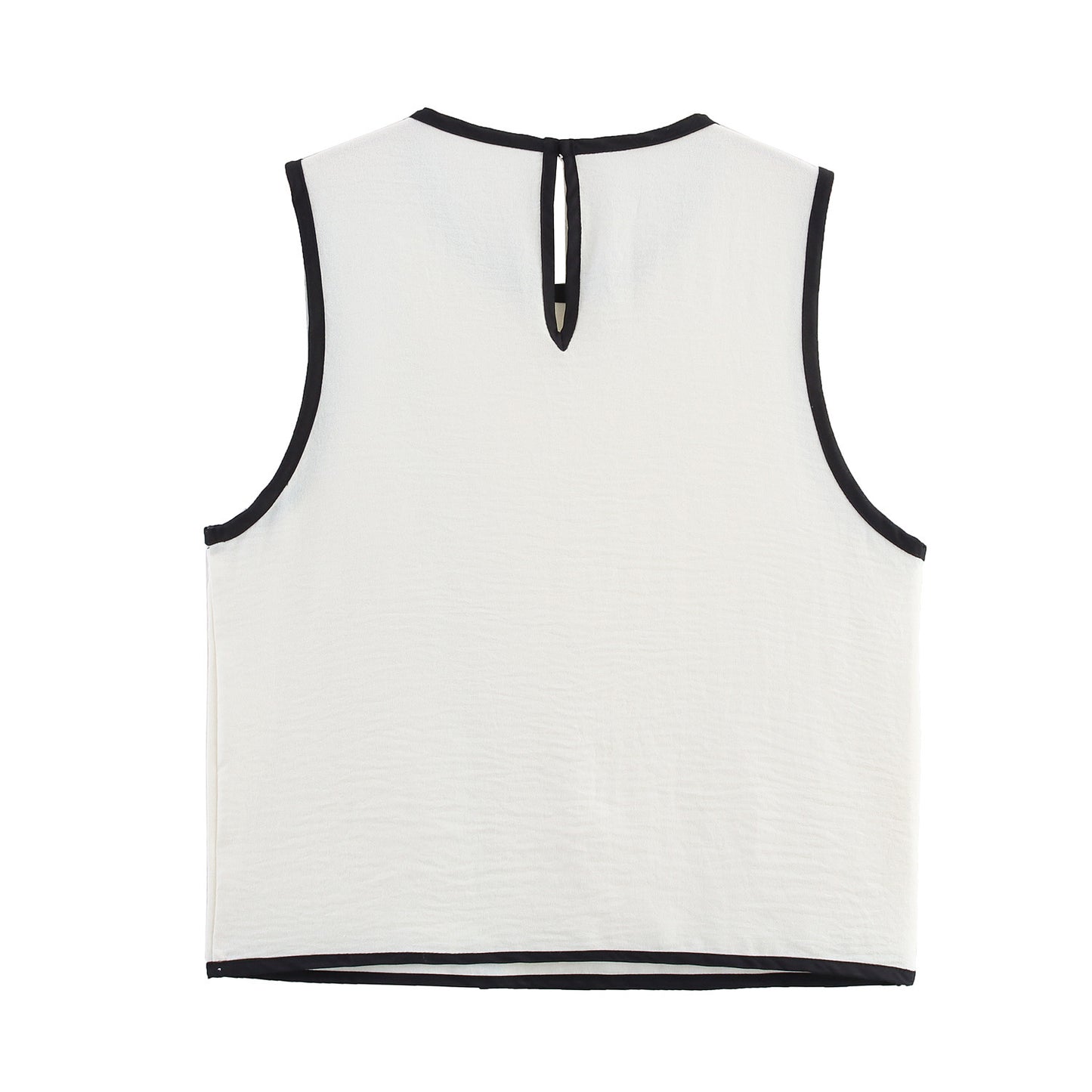 Summer Contrast Color Crepe Vest Top