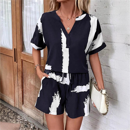 Women's Printed Top And Pants Set