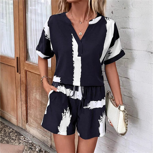 Women's Printed Top And Pants Set