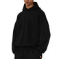 Fleece-lined Men's Sweater Casual Hoodie Solid Color Pullover Sweatshirt