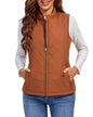Women's Cotton Vest Stand Collar Zipper Pocket Warm