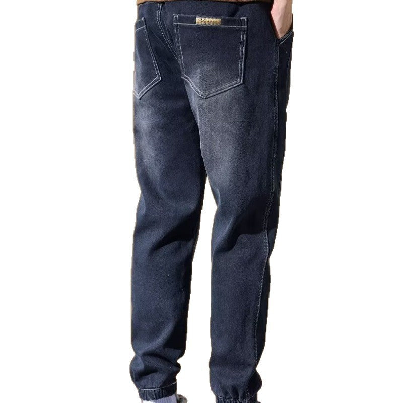 Mens Fleece-Lined Outerwear Jogger Harem Pants For Cold Weather Coziness