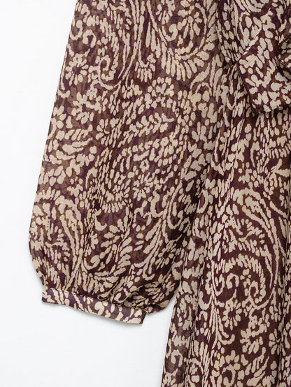 Women's Fashion French Retro Printing Dress