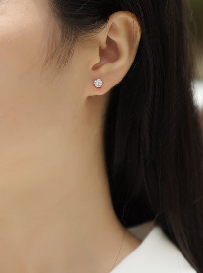 Frozen Frame - Set With 0.5-carat Top-quality Moissanite S925 Silver And Platinum-plated Stud Earrings, A Fashionable And Trendy Accessory That Can Be Tested With A Diamond Pen In Gold Rose Gold