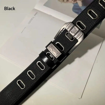 Men's Double-sided Canvas Outdoor Casual Belt With Alloy Pin Buckle