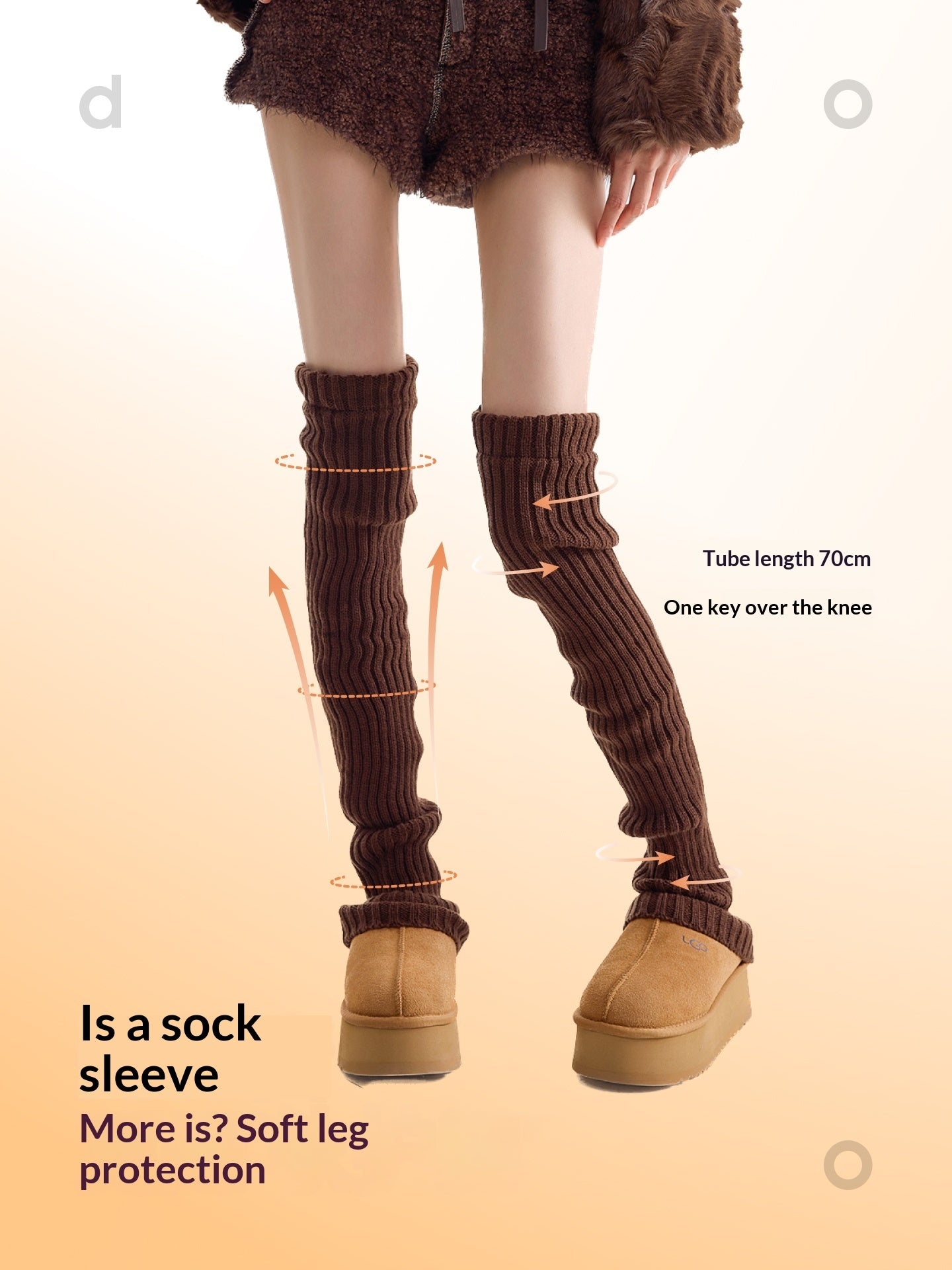 70cm Long Tube Stacked Knitted Socks