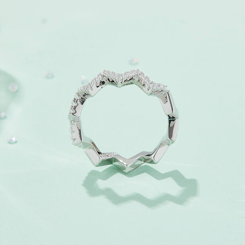 Thunder - A Wedding Ring Set With Top-quality Moissanite S925 Silver And Platinum-plated Diamond Can Be Inspected With A Diamond Pen