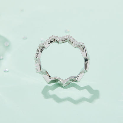 Thunder - A Wedding Ring Set With Top-quality Moissanite S925 Silver And Platinum-plated Diamond Can Be Inspected With A Diamond Pen