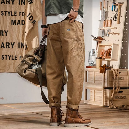 American-style Retro Loose Straight-leg Plus-size Casual Pants