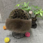 Leopard Print Mongolian Winter Fluffy Hat For Cold Weather