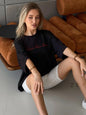 Commuter Sweet Letter Printed Cotton Short-sleeved T-shirt